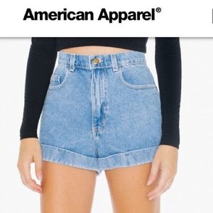 American Apparel High Waisted Denim Shorts